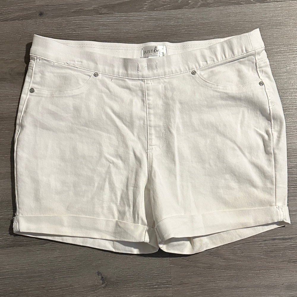 Just Be Classic White Jean Shorts